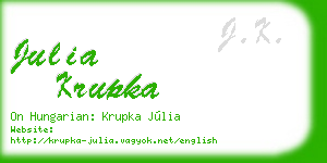 julia krupka business card